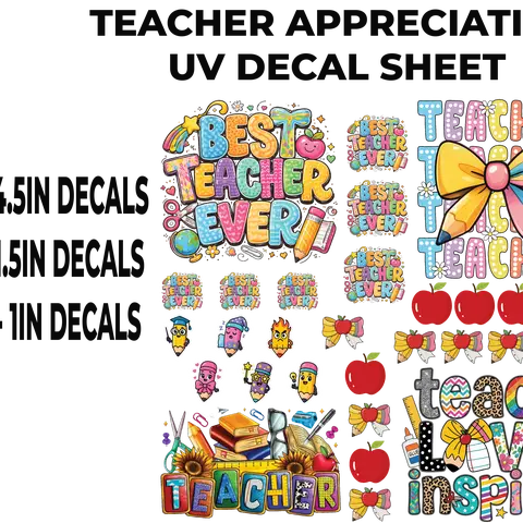 TEACHER APPRECIATION UV DECAL SHEET