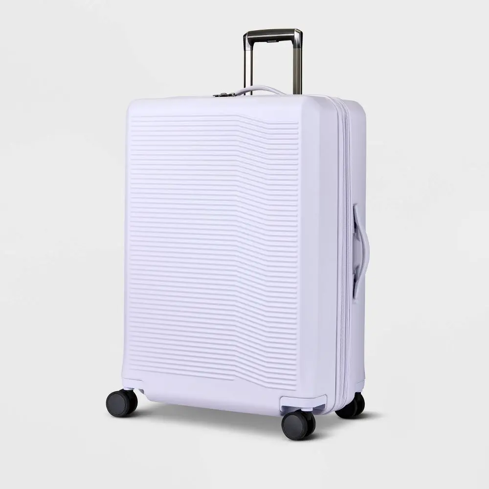 Signature Hardside Large Checked Spinner Suitcase Matte Thistle - Open Story