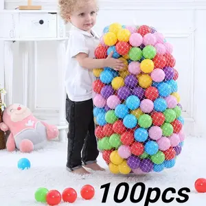 100-Pack Play Balls,Eco-friendly Colorful Ball Pit Soft Plastic Ocean Ball, Colorful 2.2 Inch Soft Pe Plastic, Durable Non-BPA, Safe for Kids, Vibrant Colors, Outdoor Play Swim Pit Play Toy Water Pool Ocean Wave Balls Gifts