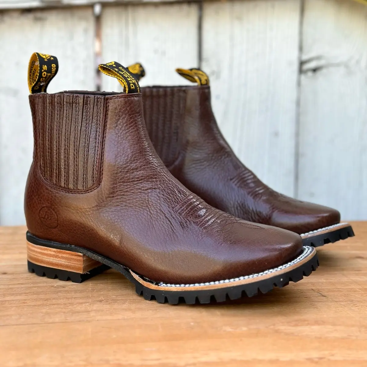 Men’s Brown Privo Leather Tractor Sole Ankle Boot - Western Boots for Men