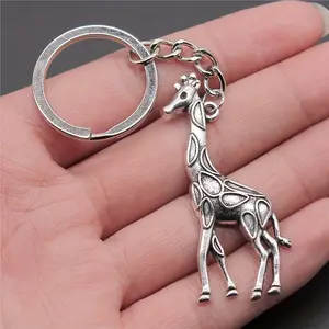 Alloy Giraffe Pendant Keychain Keychain For Bags Temperament Everything Simple School Bag Key Chain Hanging Decoration Car Accessories