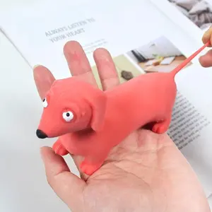 Stretchable Weenie Dog Fidget Toy - Bendable, Gummy-Like Sensory Snack Dog for Stress Relief, Fun Party Favors & Holiday Gifts (Birthday, Easter, Christmas)