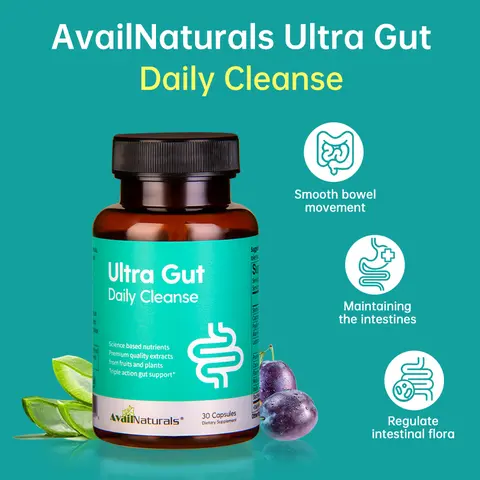 【Daily Cleanse】AvailNaturals Gut & Colon Support|Advanced Formula with Senna leaf extract & Cassia seed|Contains 2.5 Billion Probiotics|Dietary Fiber for Digestive Health|30 capsules SY1