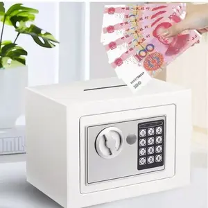Compact Electronic Password Safe for Home, Coin Deposit & Password Lock, Metal Finish, Secure Storage for Cash, Jewelry, Documents