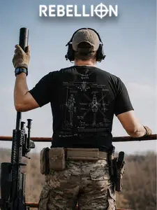 REBELLION AH-64 Apache Heavy Cotton T-Shirt Direct-To-Garment Breathable Printing Menswear Apparel Blue Print Tee Gift For Husband Gift For Men