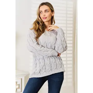 Woven Right Cable-Knit Hooded Sweater deals
