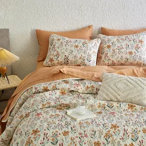 - Floral Set, Coquette Cottagecore Flower for Teen Girls, Reversible Lightweight Bedspread Coverlet, 3 Pieces, Terracotta Cream, Twin/Twin XL Size