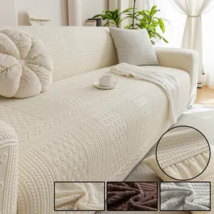 1pc thickened plush sofa cover: warm and soft, machine washable, pet furniture protector, dust-proof and stain-resistant, suitable for all seasons. Ideal for holiday decoration and daily use, fits 2/3/4-seater living room sofas, Dustproof Sofa Protector