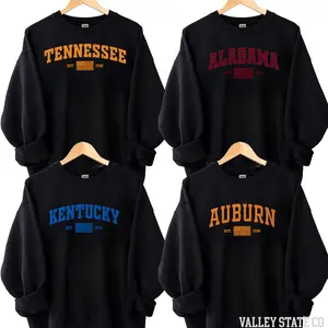 Vintage State EST Sweatshirt USA Varsity Style Unisex Graphic Crewneck for State Pride Lovers, Cozy Travel Outfit Souvenir, Gift for Dad Mom Friends on Independence Day, Holidays & Birthdays