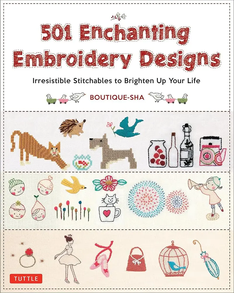 501 Enchanting Creative Designs Book - Handmade Embroidery Guide with Unique Floral Patterns, Simple Hand-Embroidery Motifs, Traditional Designs, Child's Clothing Stitchables for Craft & DIY Enthusiasts, Kid-Friendly