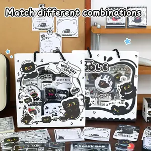 Cat Theme Stationery Gift Set, Sticker Packs, Office Supplies Box, Writing Learning Gifts, Perfect for Halloween & Christmas Reading Presents