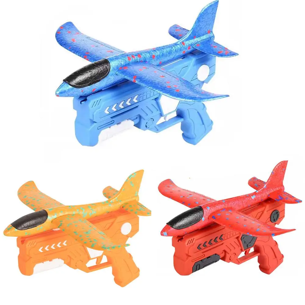 Airplane Launcher Toy, 1 Set Foam Glider Plane Toy, Outdoor Shooting Toy for Kids, 2 Flight Modes Outdoor Flying Toy, Birthday Gift