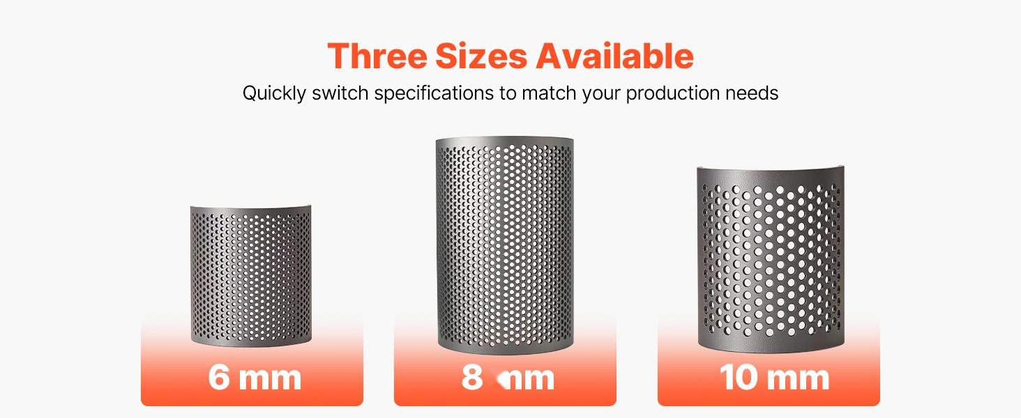 Screen Mesh For Plastic Shredder, High-Quality Steel Durable Mesh, 0.315 In/8 Mm High-Precision Aperture Screen, Compatible With Model 400 Plastic Grinder, Suitable For Small Particle Recycling