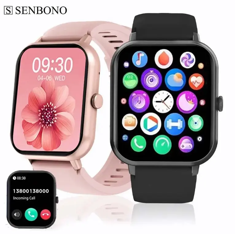 Bluetooth Smart Wristwatch - Wearable Fitness Tracker Device with Heart Rate Monitor, Touchscreen for iPhone & Android, Ideal for Fitness Users