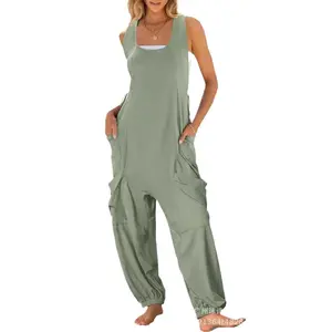 Women's Short Length Harem Jumpsuit Casual Comfortable One Piece Outfit