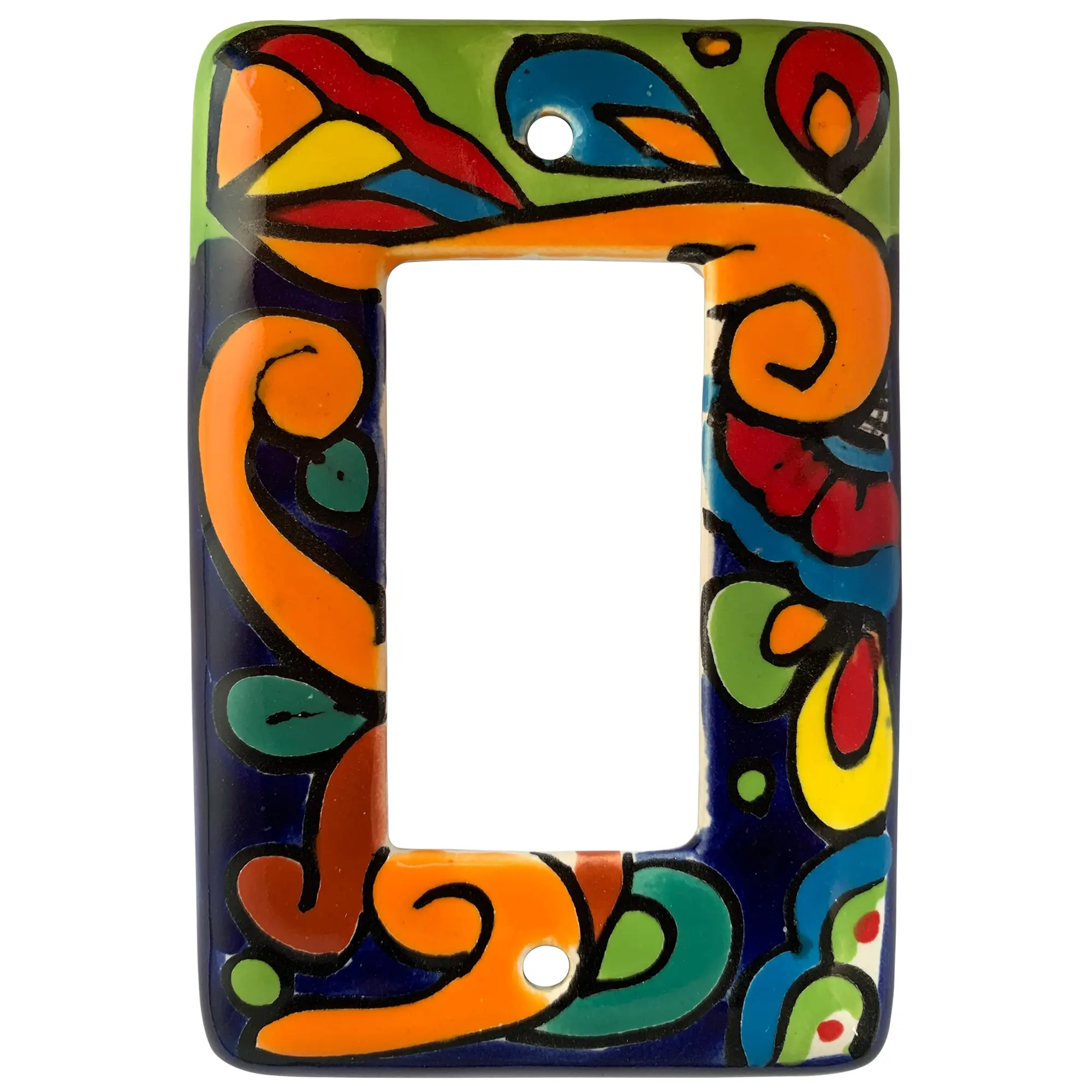 TalaMex Rainbow GFI/Rocker Mexican Talavera Ceramic Switch Plate
