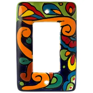 TalaMex Rainbow GFI/Rocker Mexican Talavera Ceramic Switch Plate