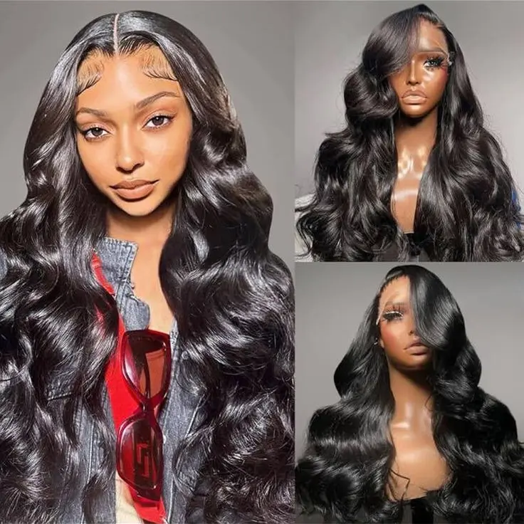 BEEOS Ultra Fitted 13x6 Frontal Wig SKINLIKE Real HD Lace Wigs Real Human Hair Wig Body Wave Straight Water Wave 250% Density 22 Inch Natural Color HD Lace Frontal Wig Pre Plucked Hairline Pre Bleached Knots Wig for Woman
