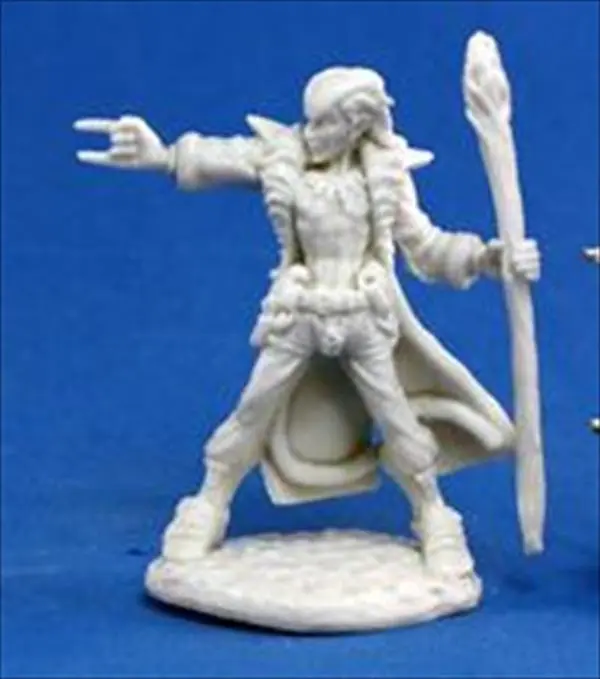 Reaper Miniatures 77149 Durable Integral Bones Heroic Scale Fantasy Figurine & Miniature - 25 mm Damien Hellborn Wizard Statue for Home Decor