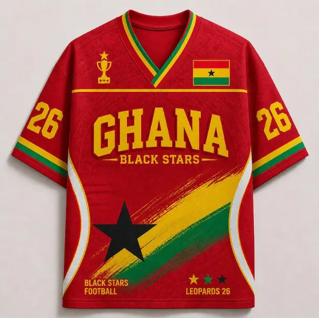 Custom Ghana Soccer Jersey, Adult Football Shirt: Ghana Football Fan Shirt, Match 26 Game Day Tee, Ghana Jersey, Ghana Fan Shirt
