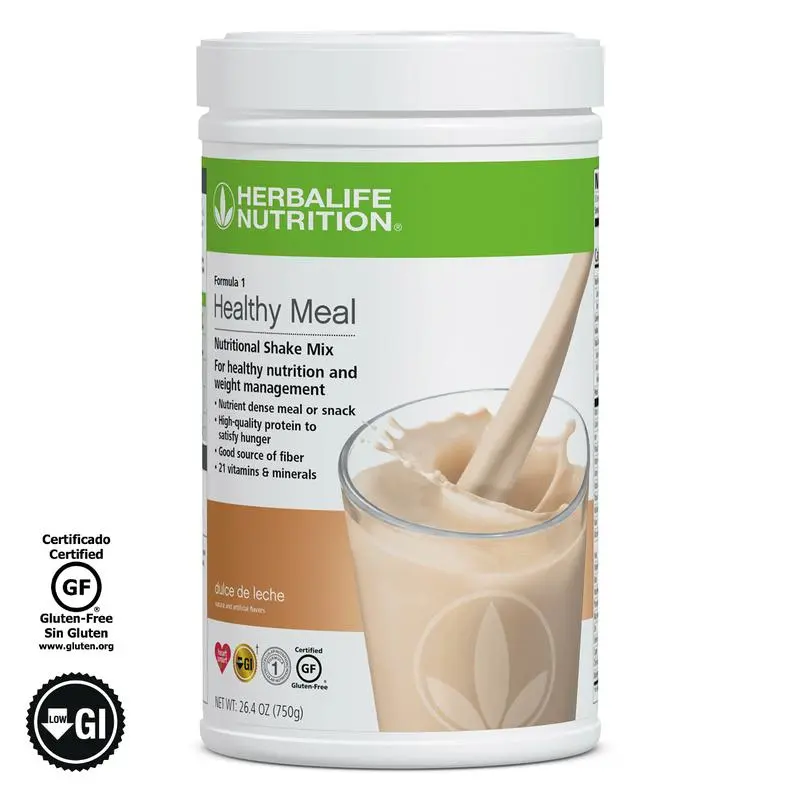 Herbalife Formula 1 Healthy Meal Nutritional Shake Mix, Dulce de Leche Flavor (750g, Gluten Free),  Beverage with Fiber, Essential Vitamins & Minerals, Soy-Dairy Protein Blend for Daily Wellness Routine