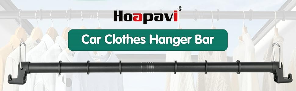 Adjustable Car Clothes Hanger Bar – 30–62 Telescopic Rod for Wrinkle-Free Hanging, Heavy-Duty Non-Slip Design for Cars & SUVs