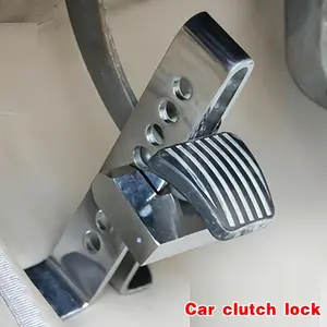 Anti-Theft Car Stainless Steel Brake Clutch Pedal Lock, Steering Wheel Safety Lock, Fits Pedals Up to 1.5 Cm, Fully Assembled