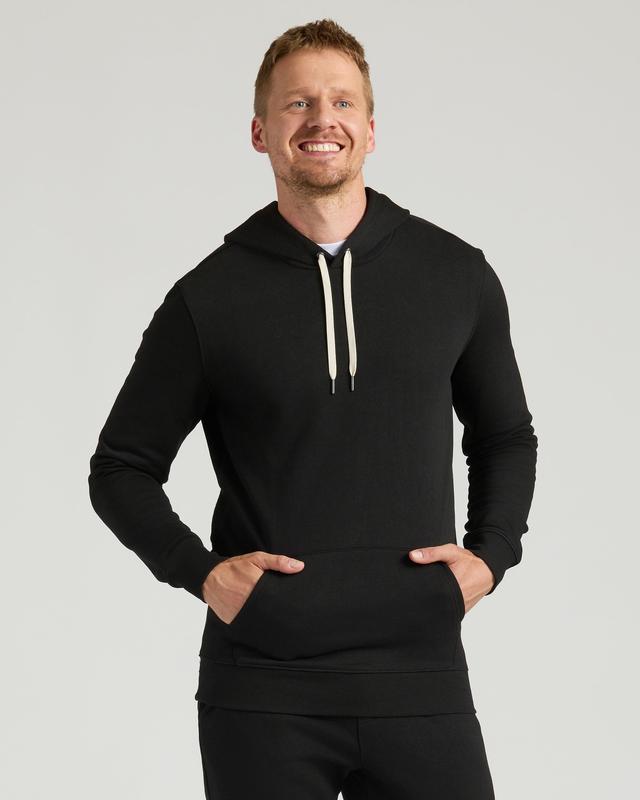 Black Tall Fleece French Terry Pullover Hoodie