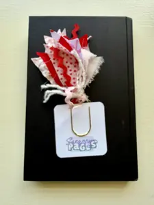 Scrap Fabric Paperclip Bookmark (Stock #006)