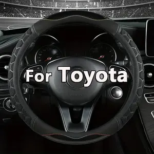 1PC 15inch PU Leather Car Steering Wheel Cover with Inner Ring for Toyota, Non-Slip Car Wheel Cover Protector Breathable Universal Fit For Most Cars, Stylish Car Accessory