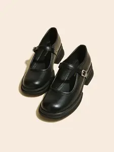 1 Pair Women's Simple Solid Color Round Toe Flat Mary Janes Shoes, Fashionable Slip on Shoes for Daily Wear, Comfortable and Versatile Casual Shoes for Women & Girls for Outfit Decor