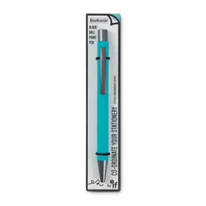212 MAIN Bookaroo Ballpoint Pen, Turquoise, Soft Coating, Hanging Card Packaging, Mix-and-Match Office Writing Tool for Computers & Office Stationery Supplies