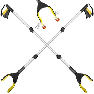 43 Inches Folding Grabber tool-Volmees Grabbers Grab it Reaching Tool, 4" Wide Claw Open Reacher Trash Grabber Pickup Tool w/Rotating Jaw +Magnets,Heavy Duty Foldable Grabber.