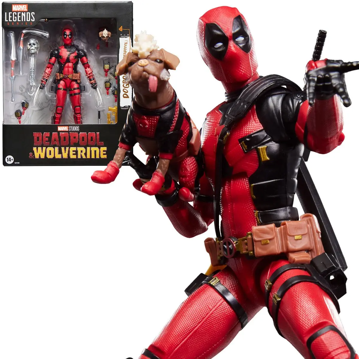 Hasbro Marvel Legends Deadpool & Dogpool 6-Inch Action Figure Set, Deadpool & Wolverine Movie Collectible with 17 Accessories