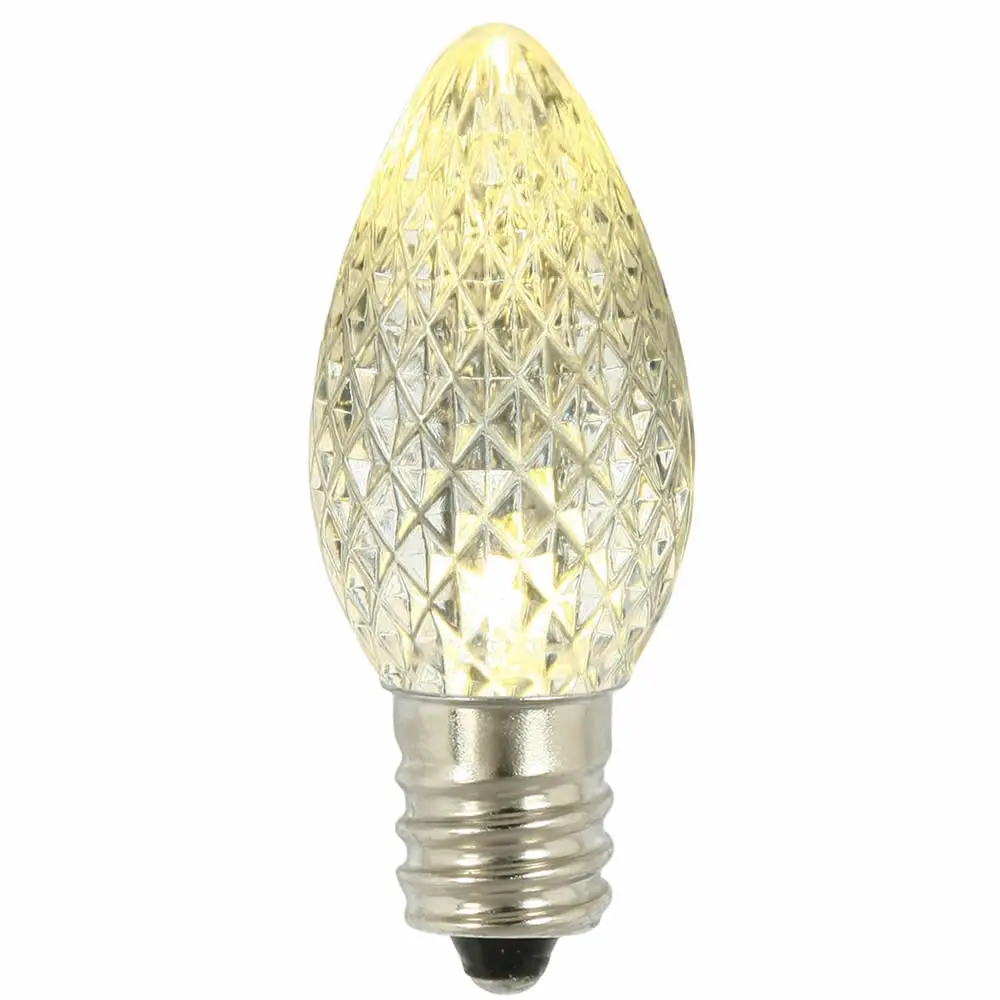 212 MAIN C7 Faceted LED Replacement Bulbs, Warm White, Christmas Decoration Decorative Lights - Pack of 5