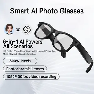 AI Smart Glasses with 8MP Camera - HD Video Recording Glasses with Audio, Music Playback, Wireless Call, Touch Control, Real-Time Translation, AI Object Recognition, Multifunctional Camera Glasses for Men Women, Translation Glasses for Travel & Outdoor