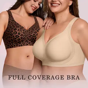 （Summer Vibes）Women's Full Coverage Seamless Wireless Jelly Bra PushUp No Underwire Ultra Comfort All Day Wear Everyday T-Shirt Bra Plus Size Friendly