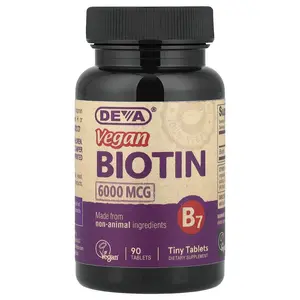 Deva Vegan Biotin, 6000 mcg, 90 Tablets