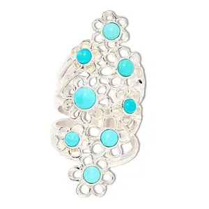Mine Finds by Jay King Sterling Silver Campitos Turquoise Flower Ring