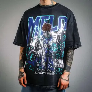 Vintage Basketball Player Graphic Sweatshirt, Golden Blue Hoops Hoodie, Washed Heavyweight Sports Shirt, Unisex Fan Gift