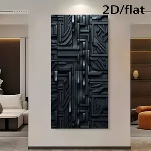 Wooden Framed Canvas Painting2D Flat 1 Modern abstract geometric shape patchwork background canvas poster, suitable for bedroom and living room decoration, 2D flat Wrapped in canvas