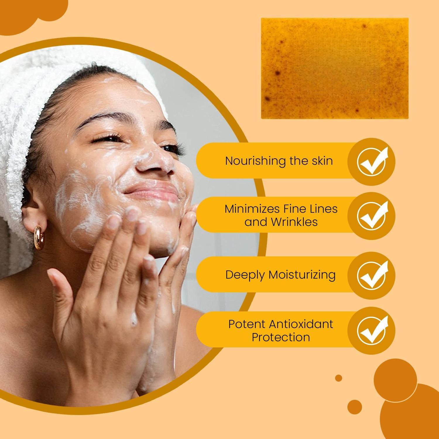 TURMERIC&KOJIC Lemon Turmeric Kojic SoapLemon Kojic Soap BarTurmeric Soap  for Face Facial Skincare Radiant Comfort