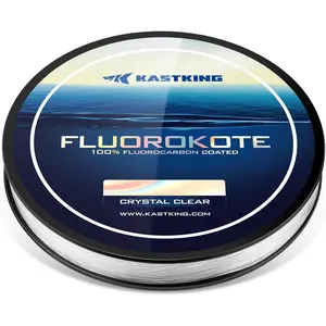 KastKing Fluorokote 100% Fluorocarbon Coated Fishing Line, Fluorocarbon Leader, Extreme Clarity,Fast Sinking,Shock Resistant, High Abrasion Resistance