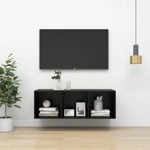 Wall-mounted TV Cabinet Black 14.6"x14.6"x42.1" Engineered Wood