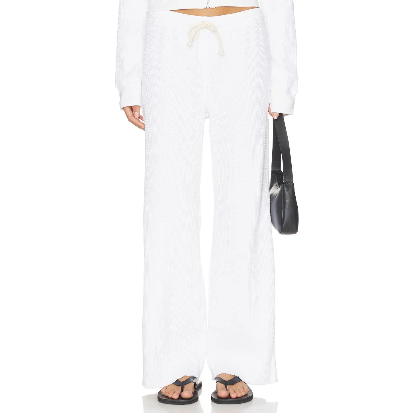 perfectwhitetee Waffle Pants in White