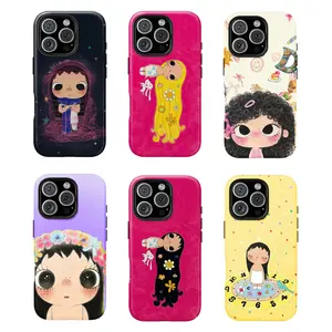 Y-Dreamy INS Glittering Big Eyes Comic Girl Phone Case, Having good protective properties,for iPhone 16 15 14 13 12 11 17Pro Max,for Samsung S25 S24 S23 S22 Ultra,Protective Cover,give her/him a gift for Christmas and Thanksgi