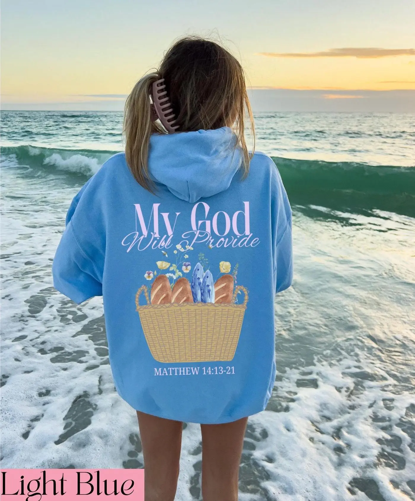 Matthew 14 Trendy Christian Hoodie for Women Bible Verse Hoodie Aesthetic Faith Based Boho Hooded Swestshirt