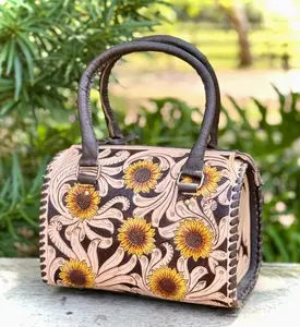* NEW ARRIVALS * Genuine hand tooled and painted sunflower speedy