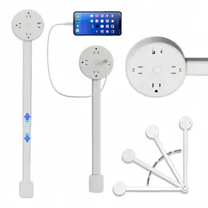Upgraded Outlet Extender 17-27 in Extendable 180° Rotating Reach Hard-to-Reach Outlets Behind Couches Desks USB-C USB-A 3 AC Perfect Christmas Gift
