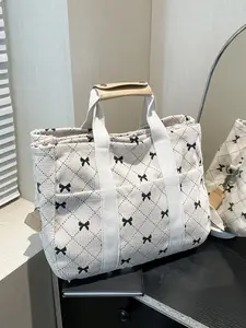 Women's Elegant Bow Pattern Tote Bag, Fashionable Large Capacity for Work & Daily Used, Casual Trendy Versatile High-quality Daily Commuting Bag, Bowknot Satchel Purses